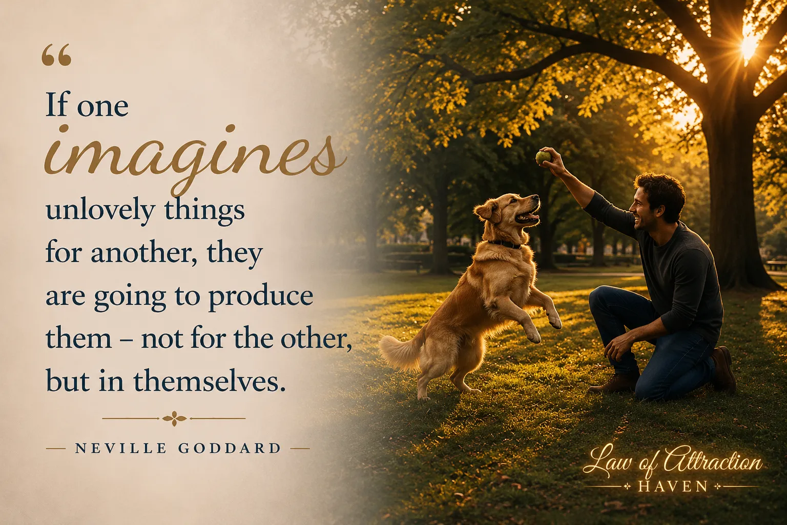 "If one imagines unlovely things for another, they are going to produce them - not for the other, but in themselves."
