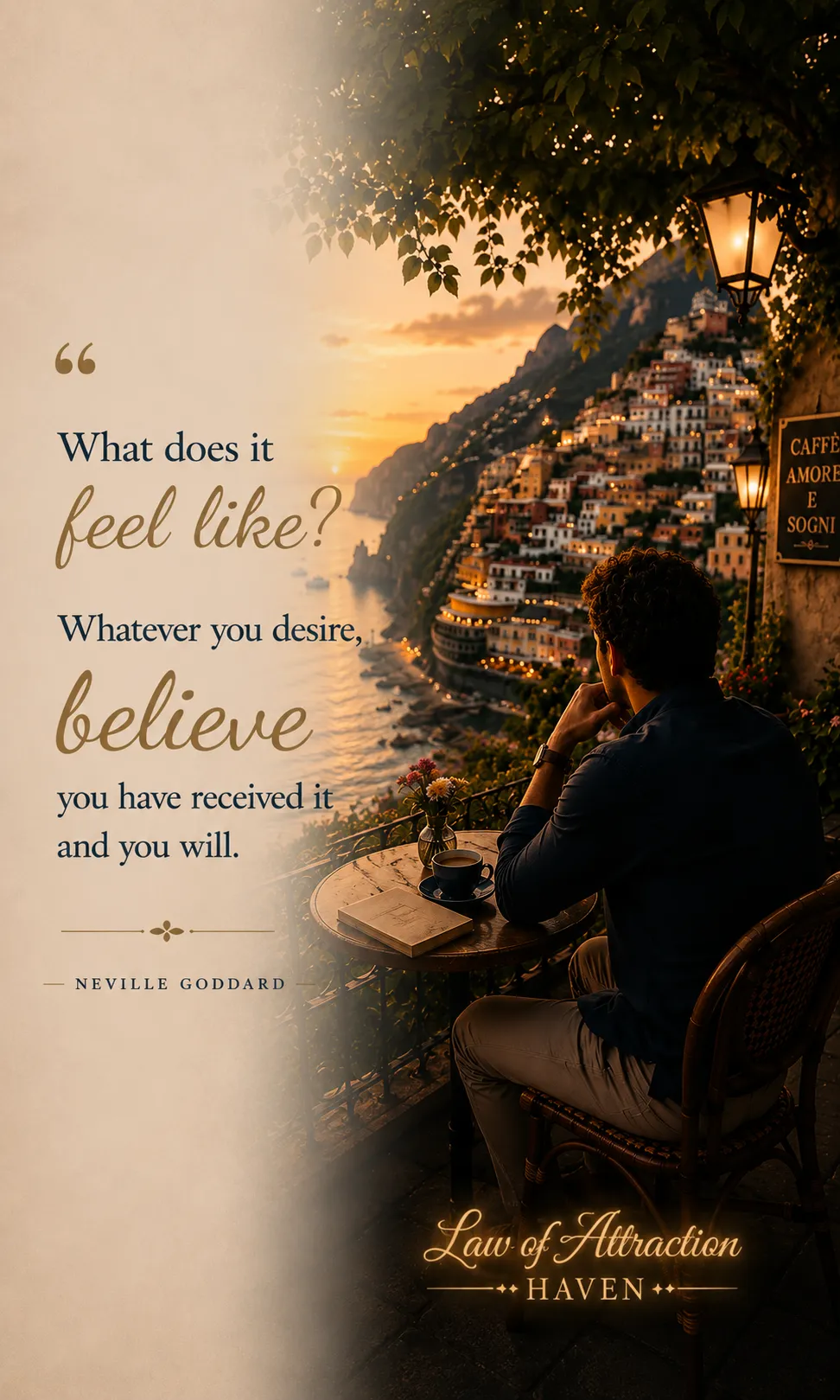  “What does it feel like? Whatever you desire, believe you have received it and you will.”