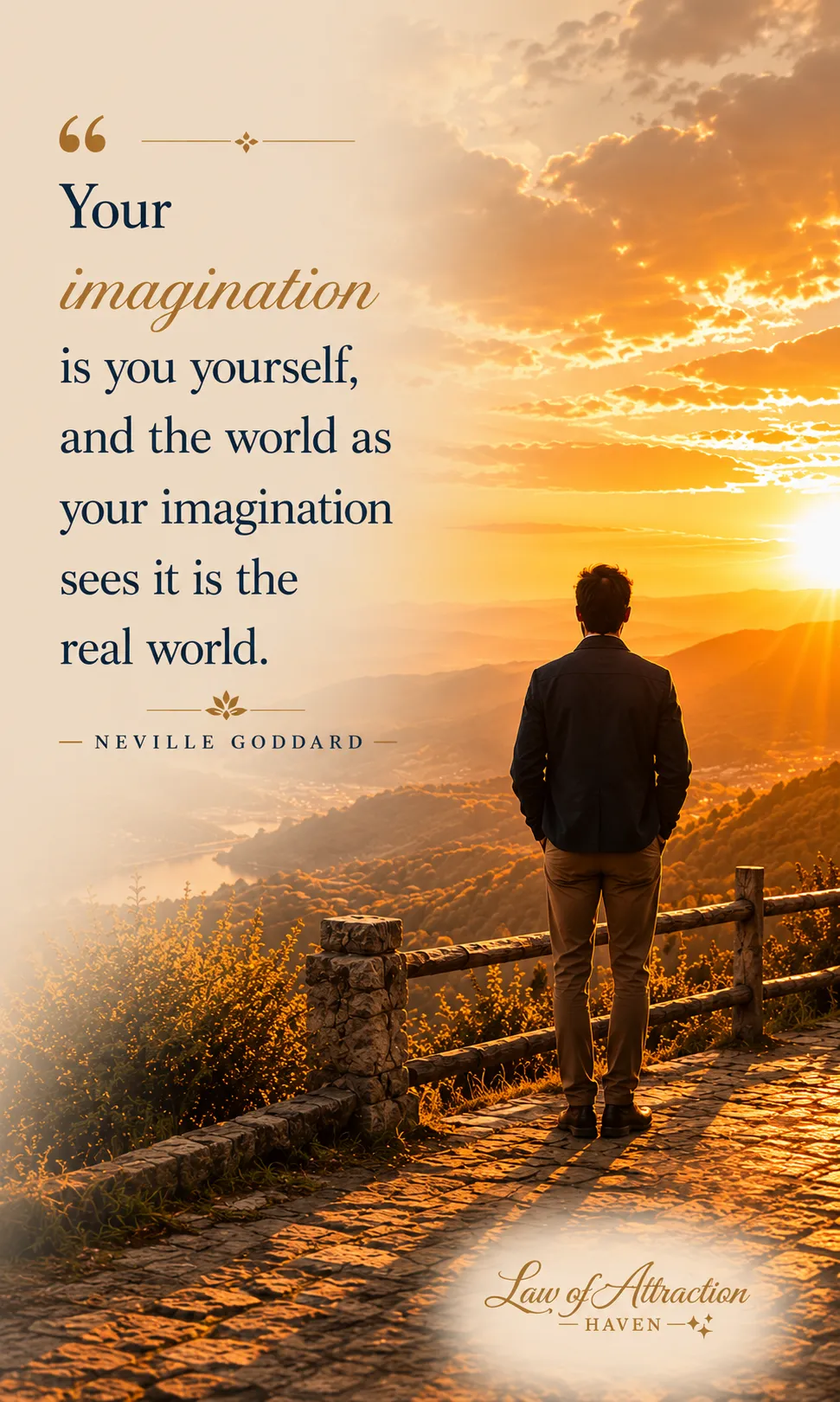 "Your imagination is you yourself, and the world as your imagination sees it is the real world."