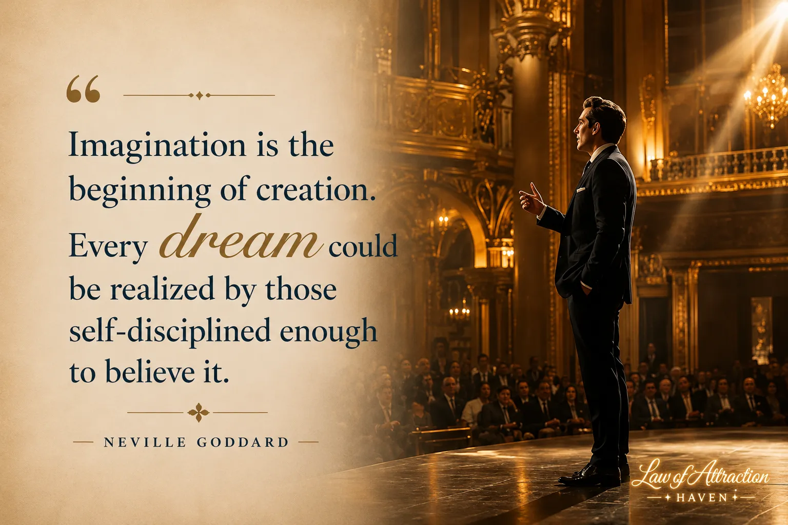 "Imagination is the beginning of creation. Every dream could be realized by those self-disciplined enough to believe it."
