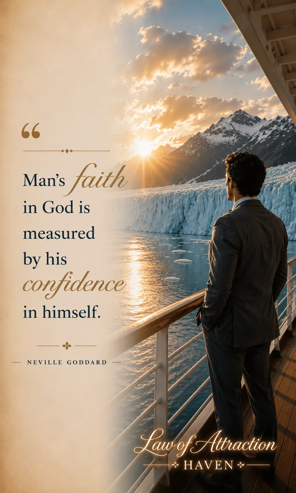 "Man's faith in God is measured by his confidence in himself."