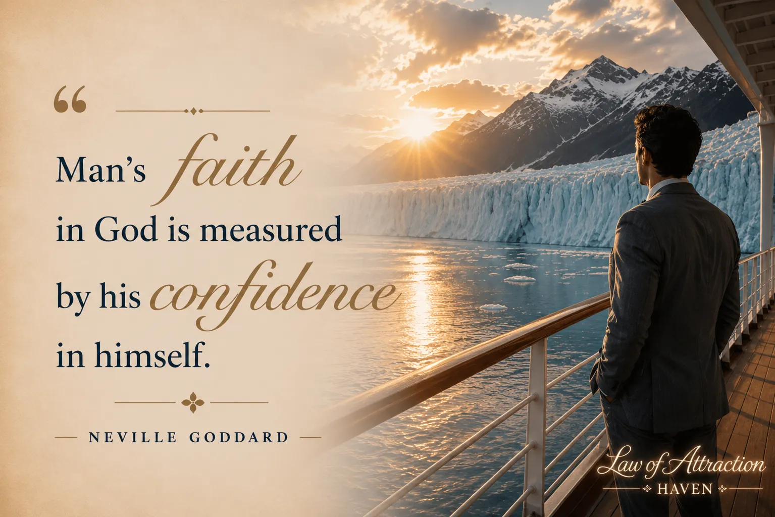 "Man's faith in God is measured by his confidence in himself."