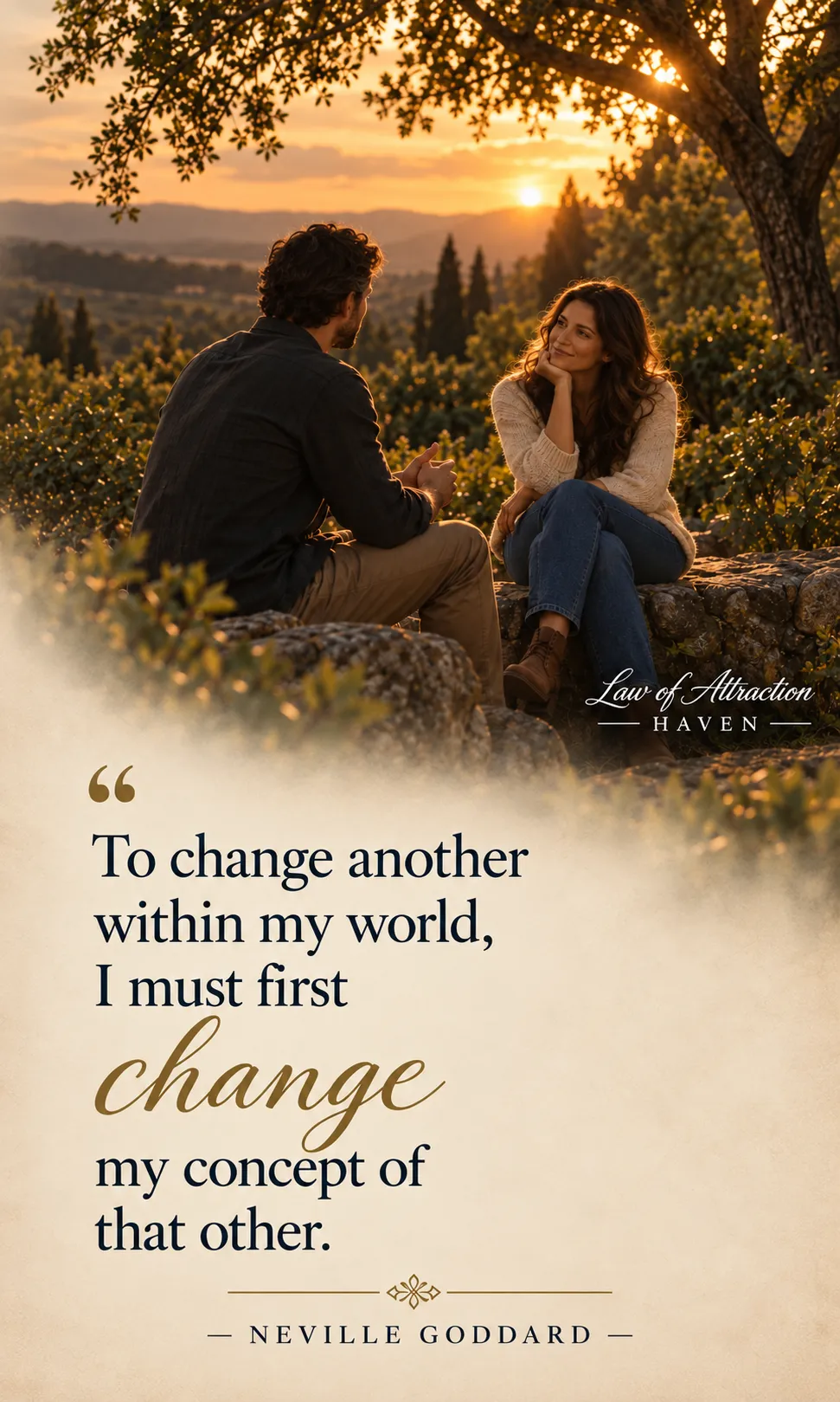 “To change another within my world, I must first change my concept of that other.”