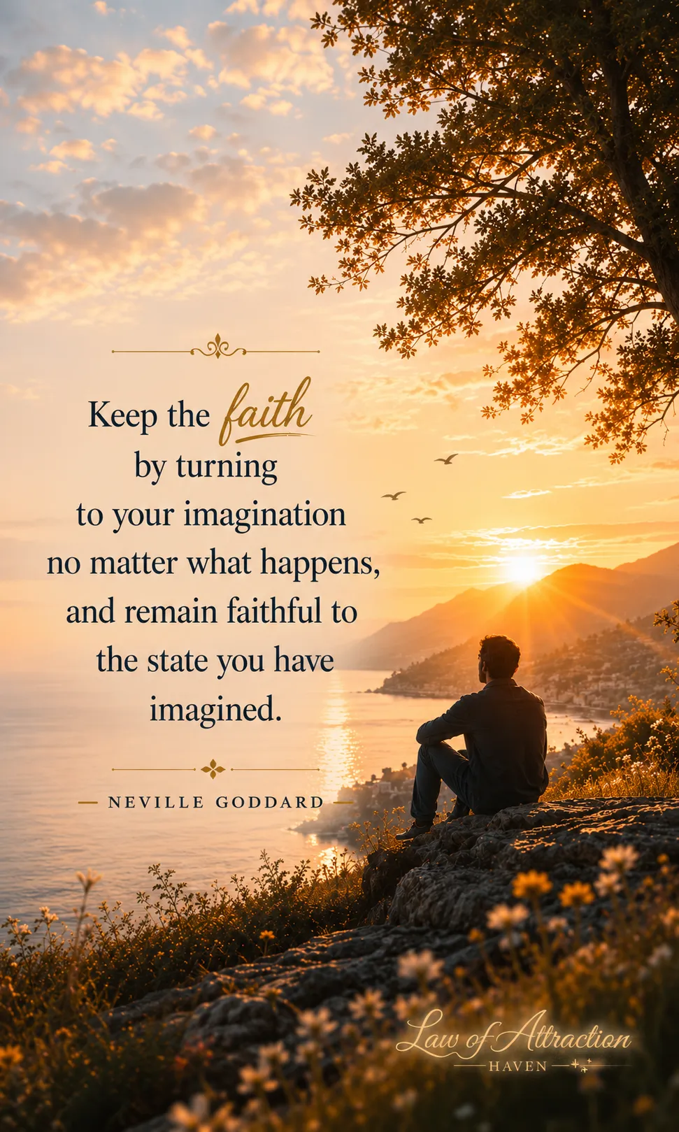 "Keep the faith by turning to your imagination no matter what happens, and remain faithful to the state you have imagined."