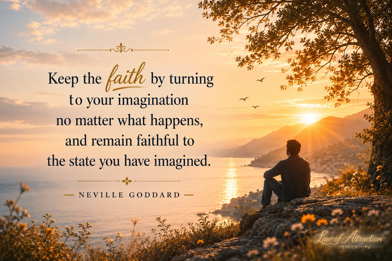 "Keep the faith by turning to your imagination no matter what happens, and remain faithful to the state you have imagined."