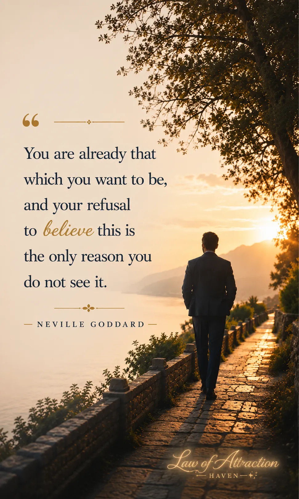 "You are already that which you want to be, and your refusal to believe this is the only reason you do not see it."