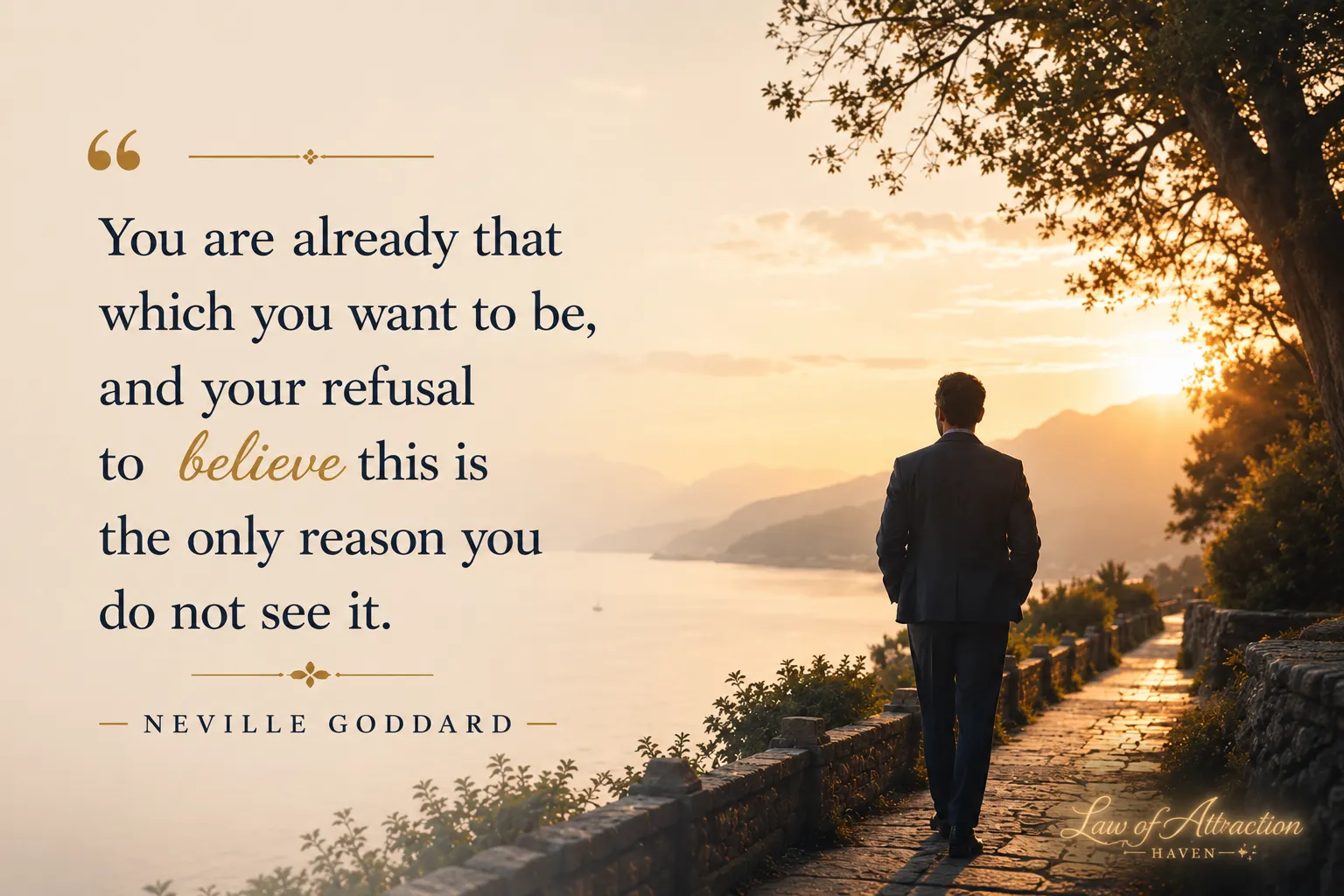 "You are already that which you want to be, and your refusal to believe this is the only reason you do not see it."