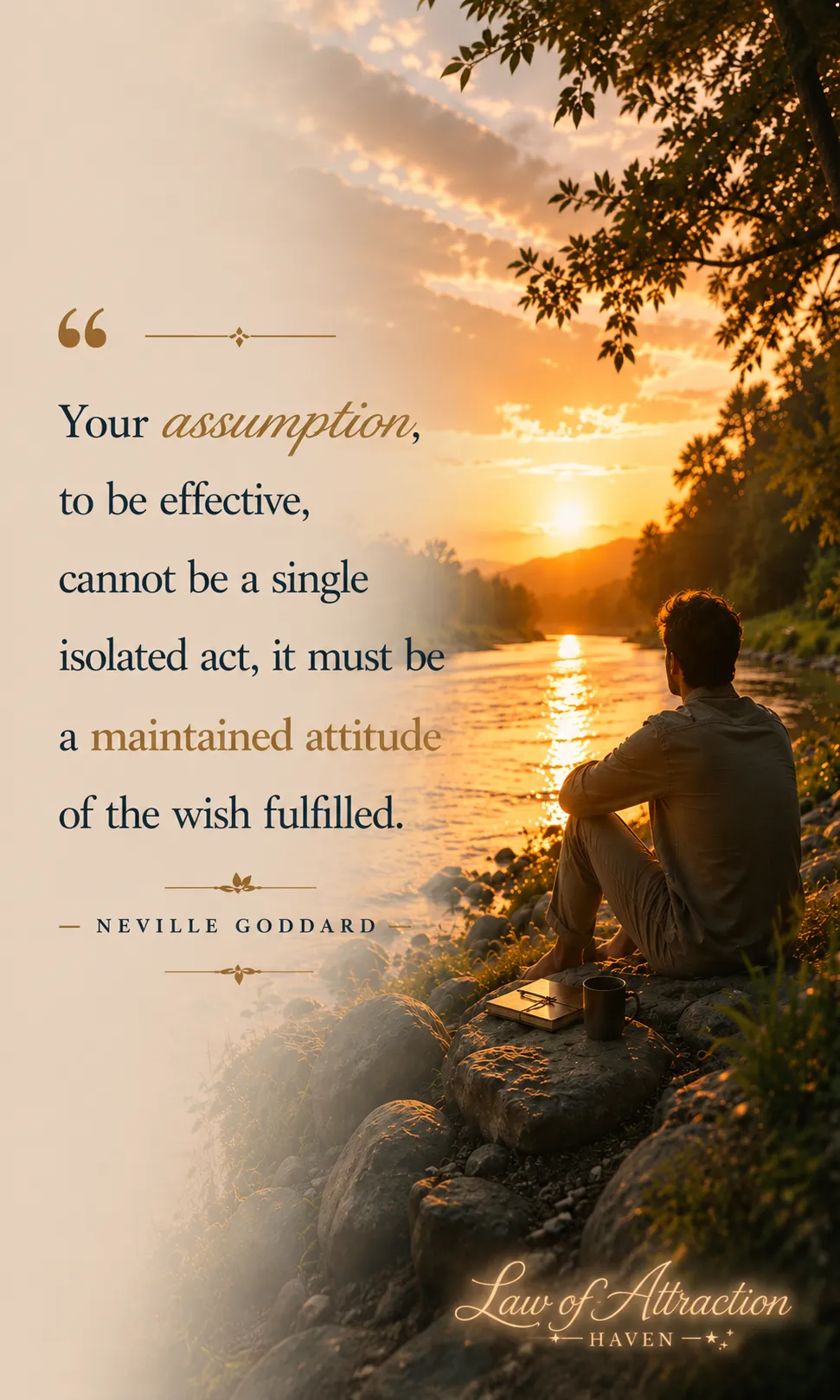 "Your assumption, to be effective, cannot be a single isolated act, it must be a maintained attitude of the wish fulfilled."