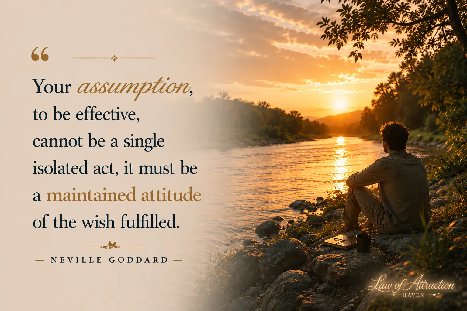 "Your assumption, to be effective, cannot be a single isolated act, it must be a maintained attitude of the wish fulfilled."