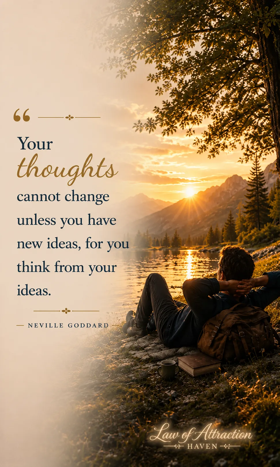 "Your thoughts cannot change unless you have new ideas, for you think from your ideas."